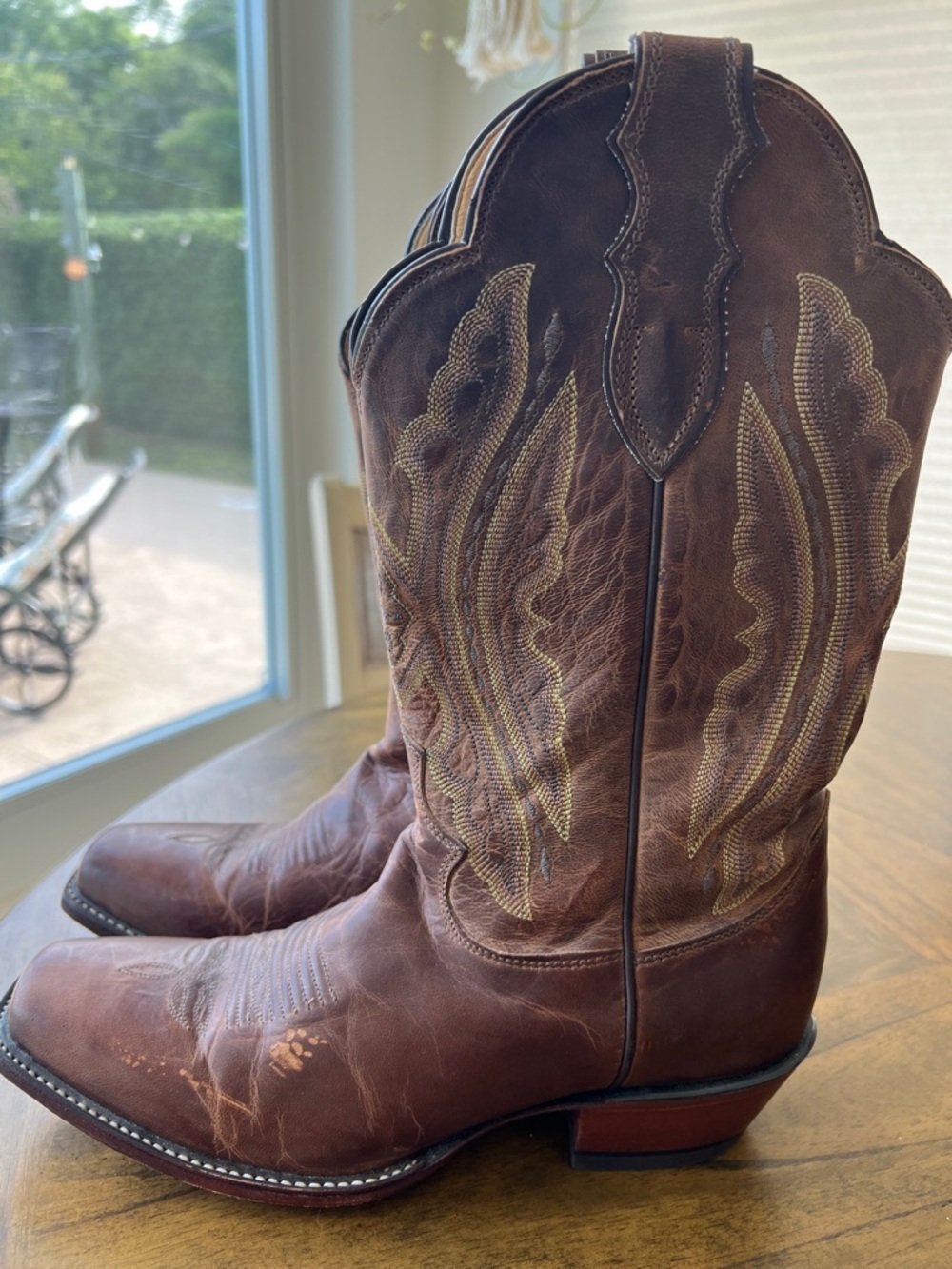 Women’s Justin Brown Western Leather Cowboy Boots